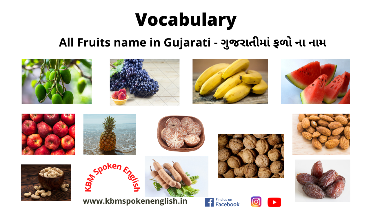 All Fruits name in Gujarati | ગુજરાતીમાં ફળો ના નામ