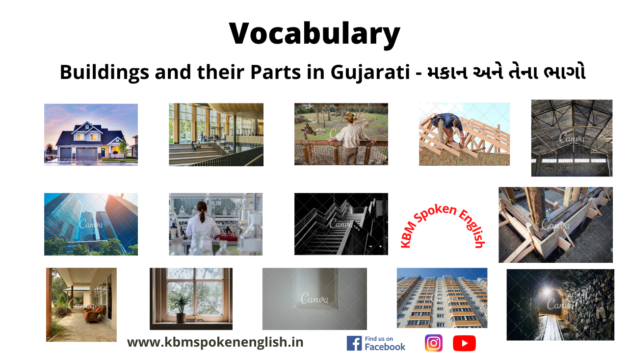 Buildings and their Parts in Gujarati - મકાન