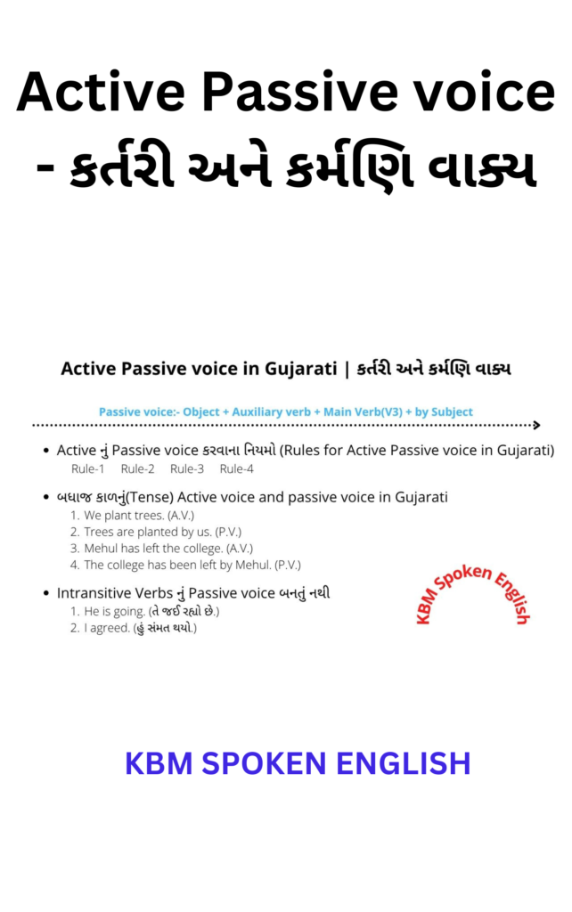 Active Passive voice with Gujarati PDF